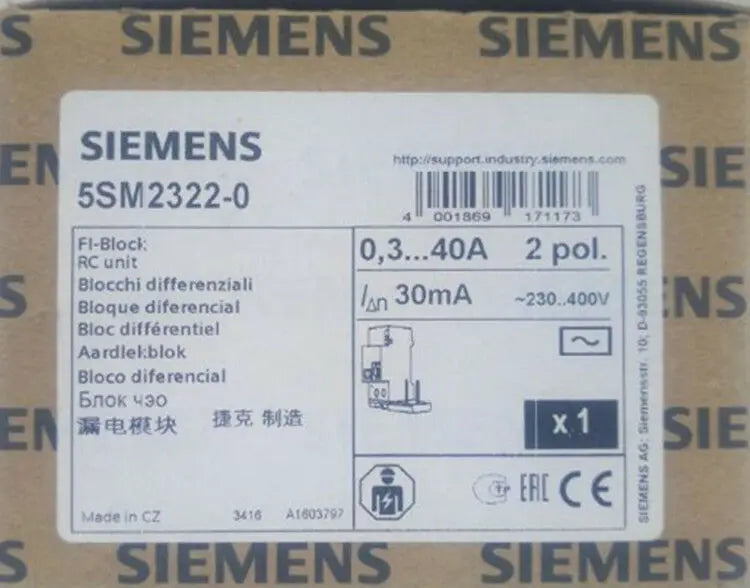 1pc      Siemens   5SM2322-0 40A 30MA   free shipping