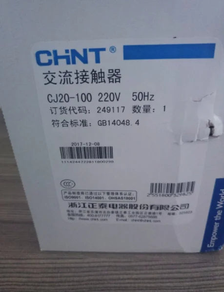 New  CHNT AC contactor  CJ20-100A 220V  free shipping