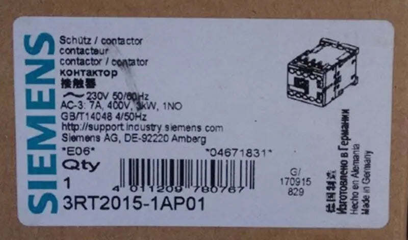 1PC  NEW   SIEMENS  3RT2015-1AP01  230V   free shipping
