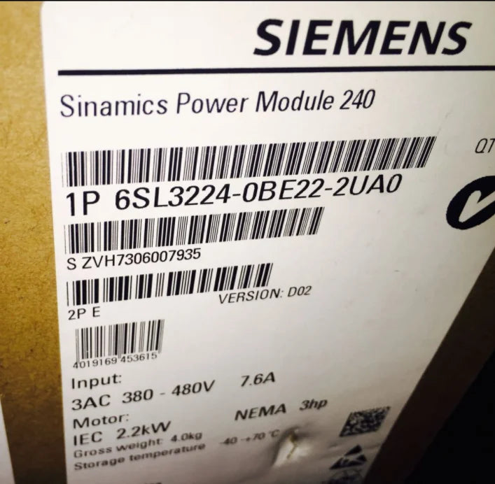 6SL3224-0BE22-2UA0 6SL3 224-0BE22-2UA0 Siemens NEW