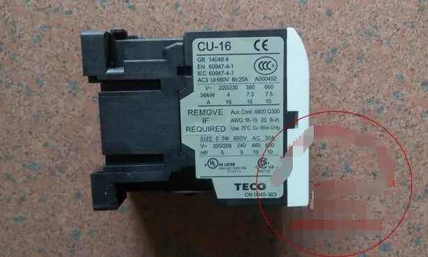 CU-16 CU 16 220VAC New TECO Contactor free ship