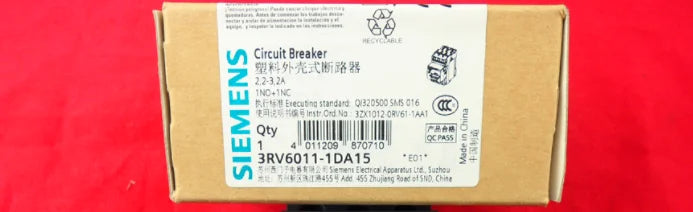 1pc      Siemens  3RV6011-1DA15  2.2-3.2A   circuit  breaker  free shipping
