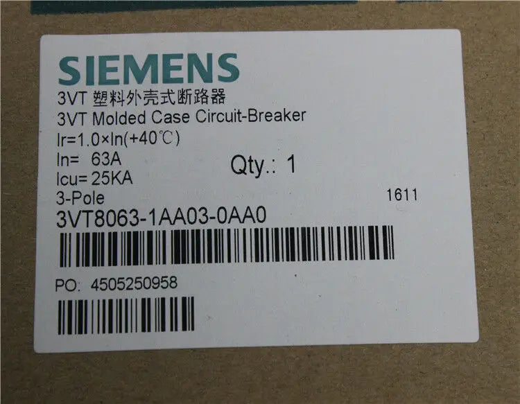 1pc      Siemens  3VT8063-1AA03-0AA0   63A   circuit breaker   free shipping