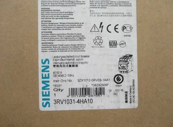 3RV1031-4HA10 3RV10314HA10 1PC New Siemens breaker free shipping