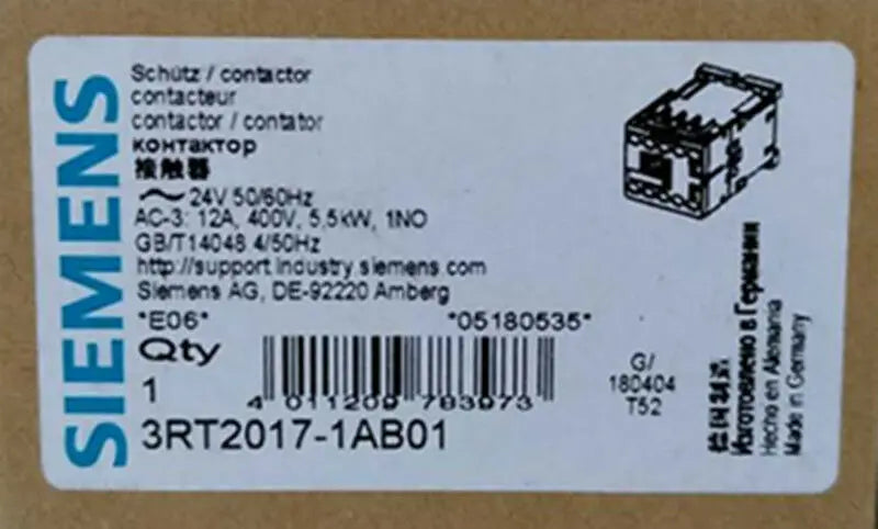 1PC  NEW   SIEMENS   3RT2017-1AB01   24V   free shipping