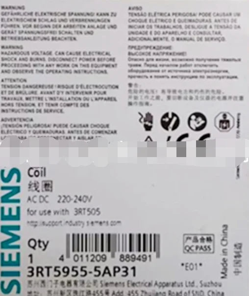 1PC  NEW   SIEMENS   3RT5955-5AP31  220-240V    free shipping