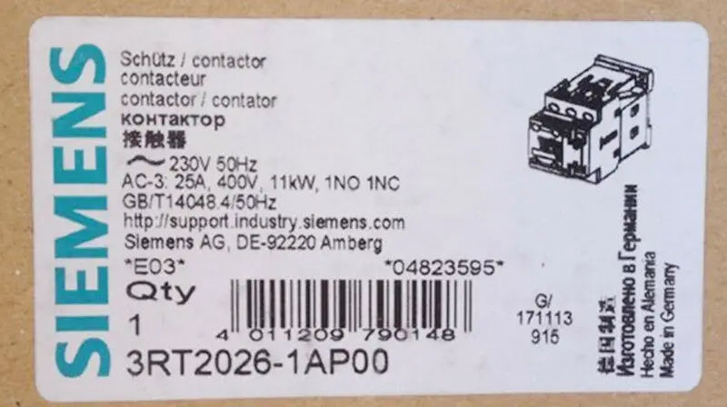 New Siemens 3RT2026-1AP00 contactor free shipping