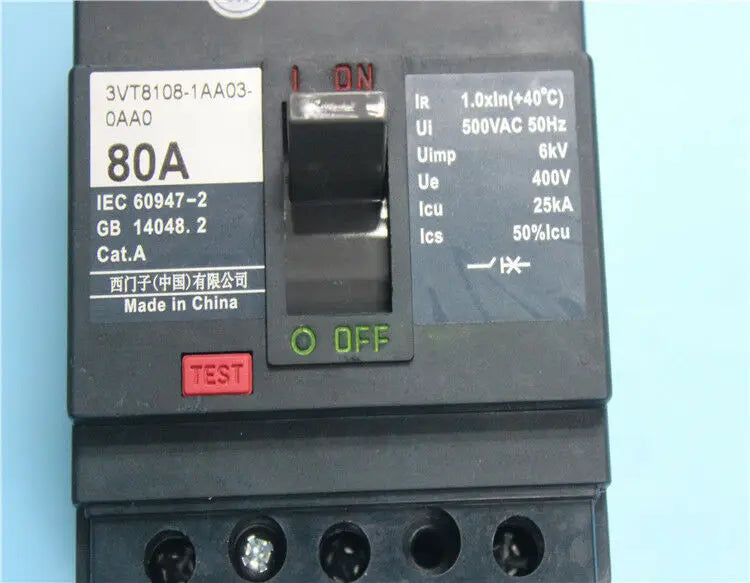 1pc      Siemens  3VT8108-1AA03-0AA0  3P  80A   circuit breaker  free shipping