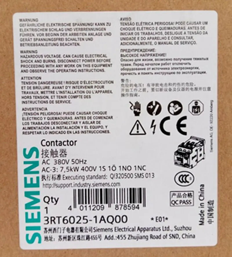 1pc      Siemens  3RT6025-1AQ00  380V  contactor  free shipping