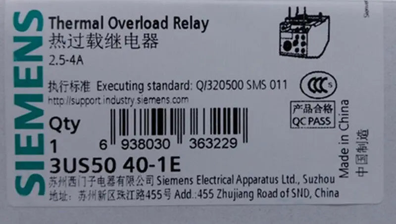 1pc      Siemens  3US5040-1E  2.5-4A   Thermal relay  free shipping