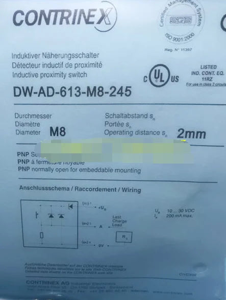 New  Contrinex  DW-AD-613-M8-245  Proximity switch  free shipping