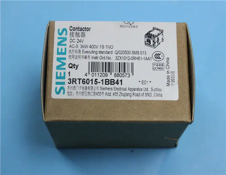 1pc      Siemens   3RT6015-1BB41  7A  DC24V  contactor   free shipping