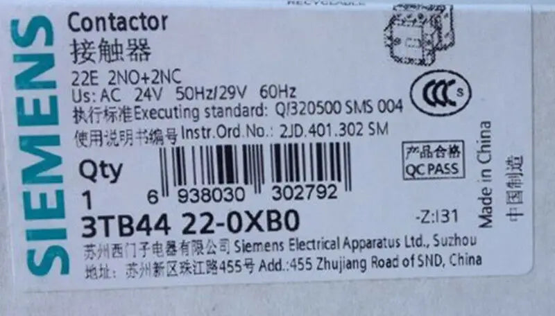 1PC  NEW   SIEMENS   3TB4422-0XB0  24V   free shipping