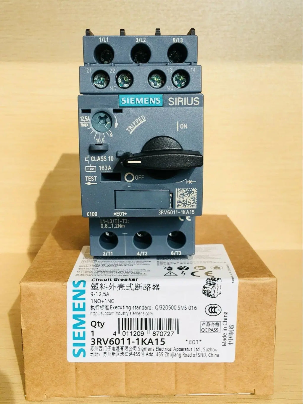 1pc      Siemens  3RV6011-1KA15  9-12.5A   circuit breaker  free shipping