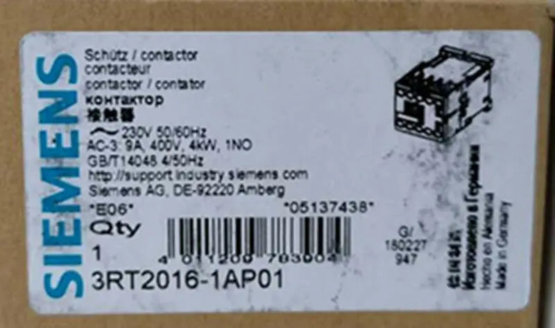 1PC  NEW   SIEMENS  3RT2016-1AP01   230V  free shipping