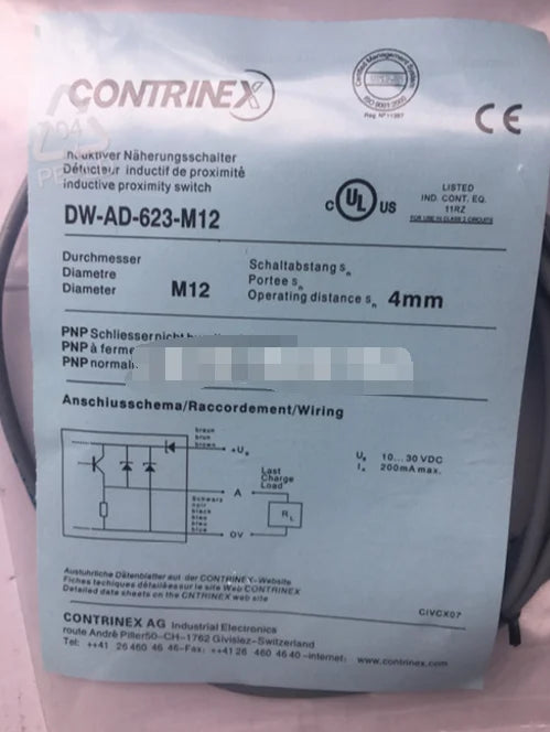 DW-AS-623-M12 DWAS623M12 1 PCS New Contrinex Proximity Switch free ship