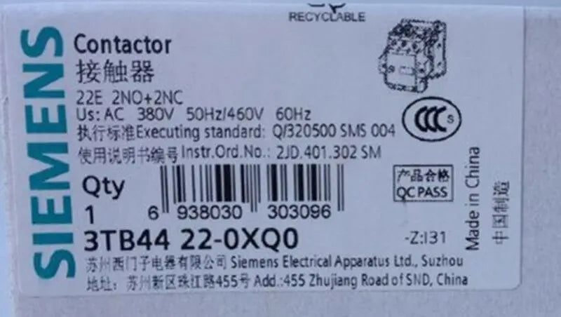 1PC  NEW   SIEMENS   3TB4422-0XQ0  380V   free shipping