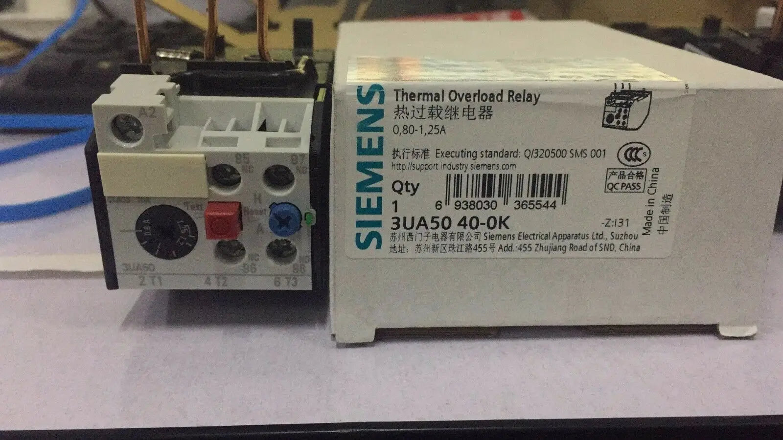 New SIEMENS 3UA5040-0K 0.8-1.25A Thermal overload relay free shipping