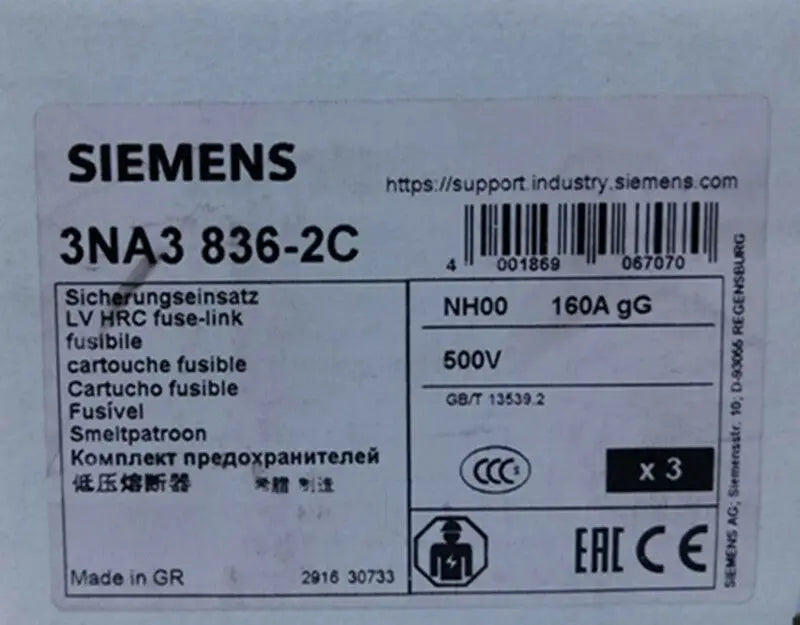 1PC  NEW   SIEMENS   3NA3836-2C  160A   free shipping