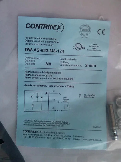 DW-AS-623-M8-124 DWAS623M8124 1pc New CONTRINEX Inductive Proximity Sensor