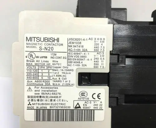 New Mitsubishi S-N20 AC110V Ac contactor free shipping