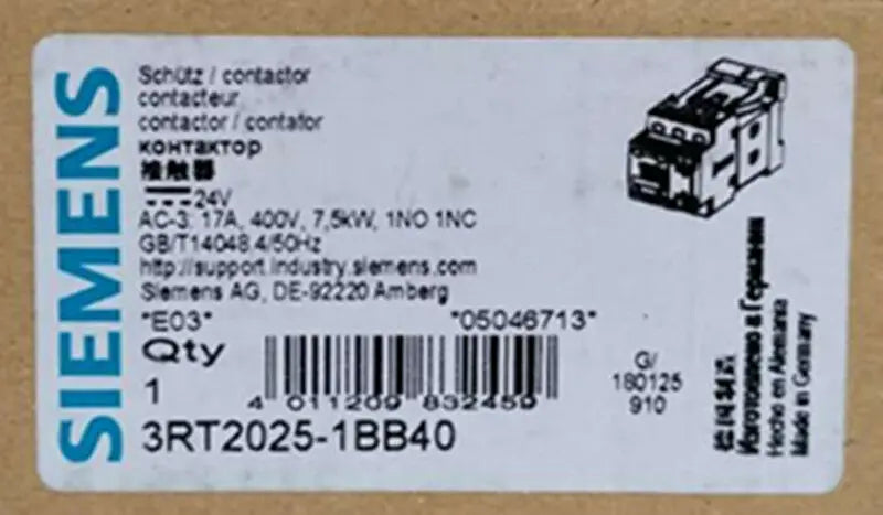 1PC  NEW   SIEMENS   3RT2025-1BB40   24V   free shipping