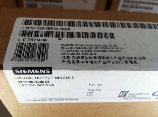 6Es7 322-8Bf00-0Ab0 6Es7322-8Bf00-0Ab0 1PCS NEW Siemens free ship