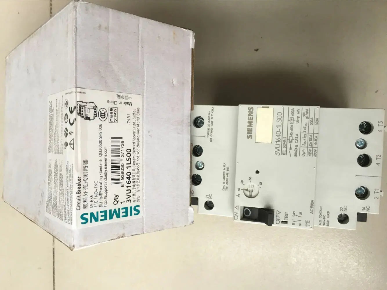 New Siemens 3VU1640-1LS00 Circuit Breaker free shipping