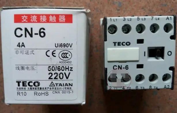 1pcs New in box TECO CN-6 CN6 220VAC Magnetic Contactors free shipping