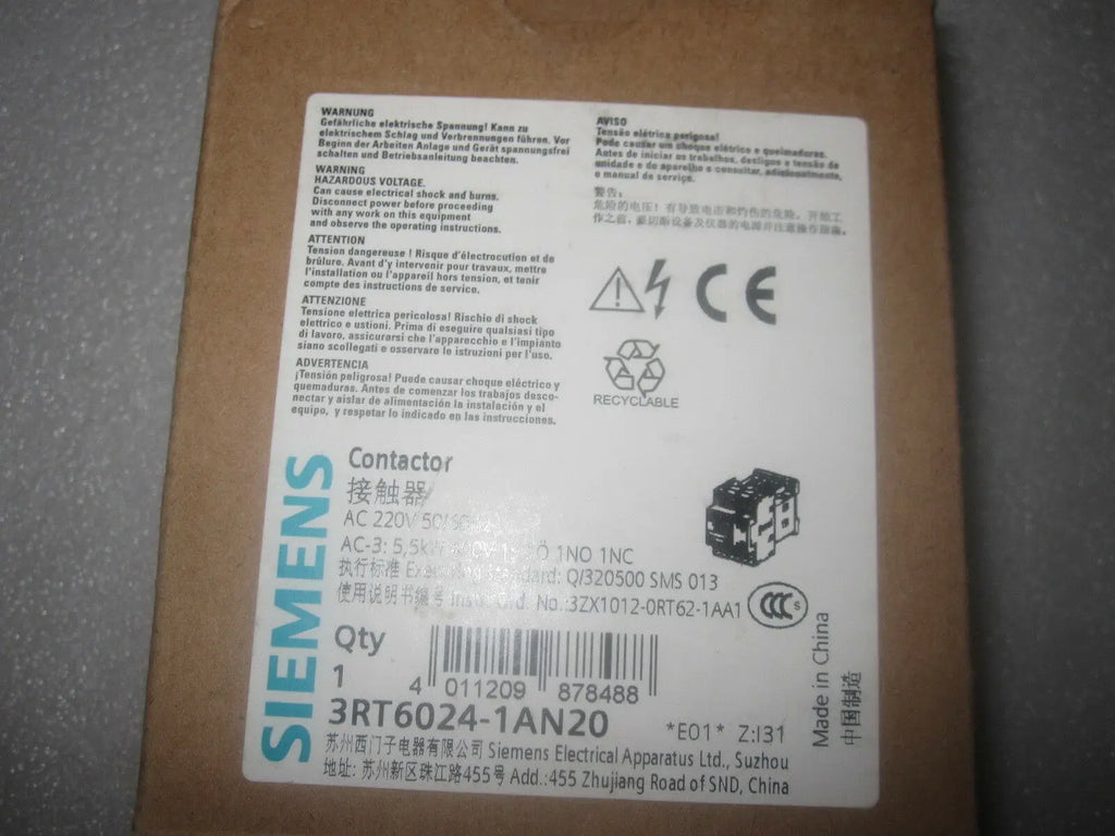 New Siemens 3RT6024-1AN20 Ac contactor free shipping