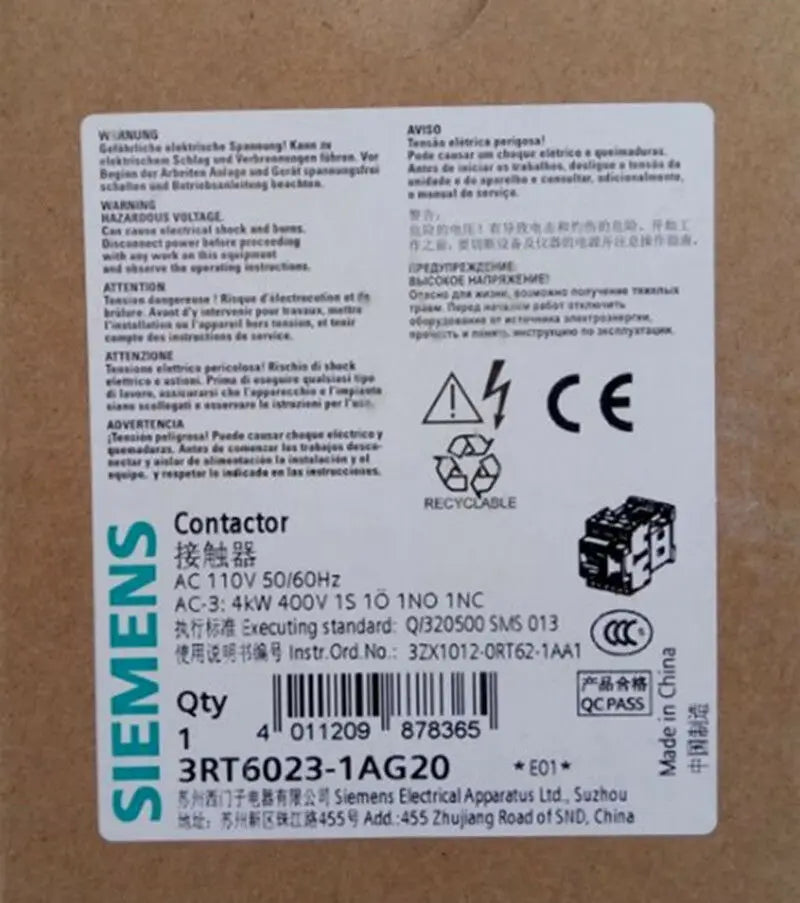 New Siemens 3RT6023-1AG20 contactor free shipping