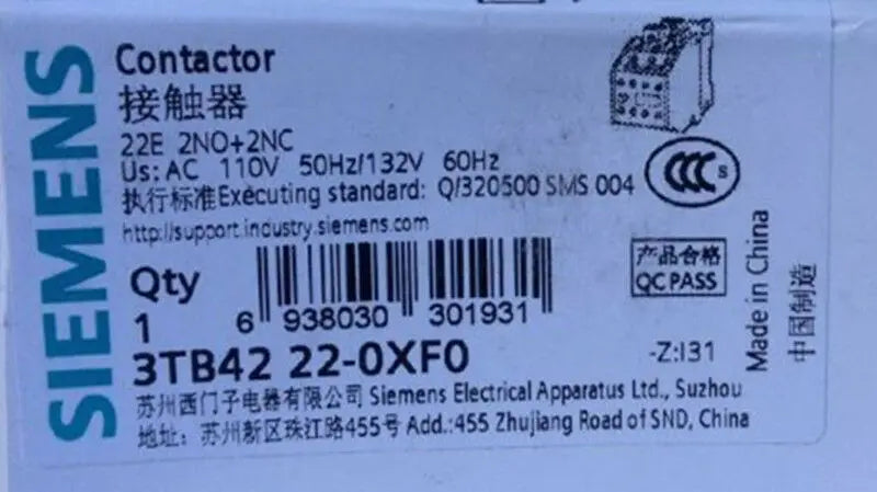 1PC  NEW   SIEMENS   3TB4222-0XF0  110V   free shipping