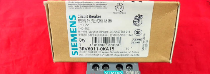 1pc      Siemens   3RV6011-0KA15  0.9-1.25A   circuit  breaker  free shipping