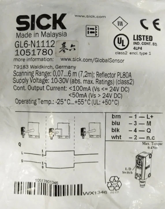 GL6-N1112 GL6N1112 1PC New SICK Photoelectric Switch free shipping