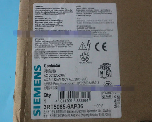 1pc      Siemens  3RT5065-6AP36  265A  contactor   free shipping