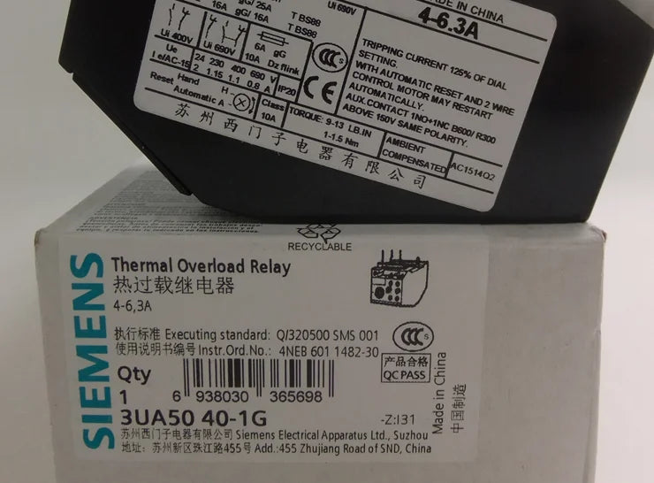 1pc      Siemens  3UA5040-1G  4-6.3A  Thermal  relay  free shipping
