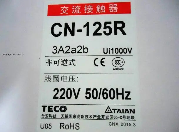 CN-125R CN 125R New TECO magnetic contactor free shipping