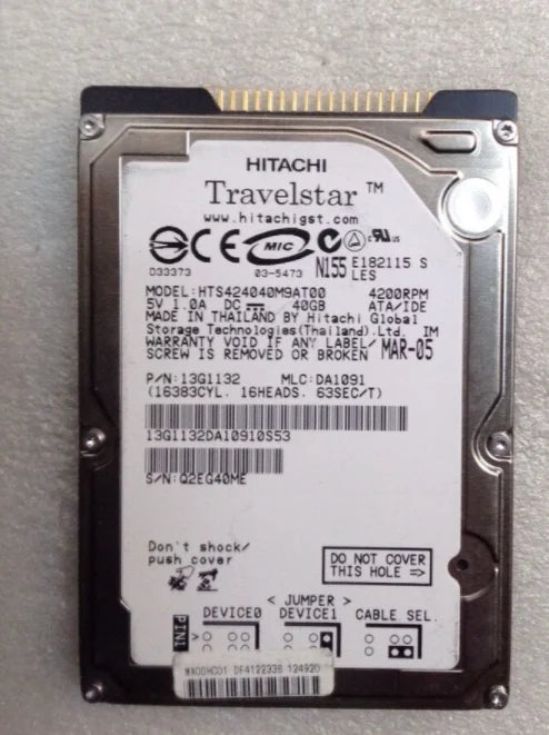 1PC Used HITACHI HTS424040M9AT00  free shipping