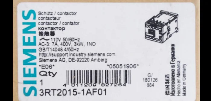 1PC  NEW   SIEMENS   3RT2015-1AF01  110V    free shipping