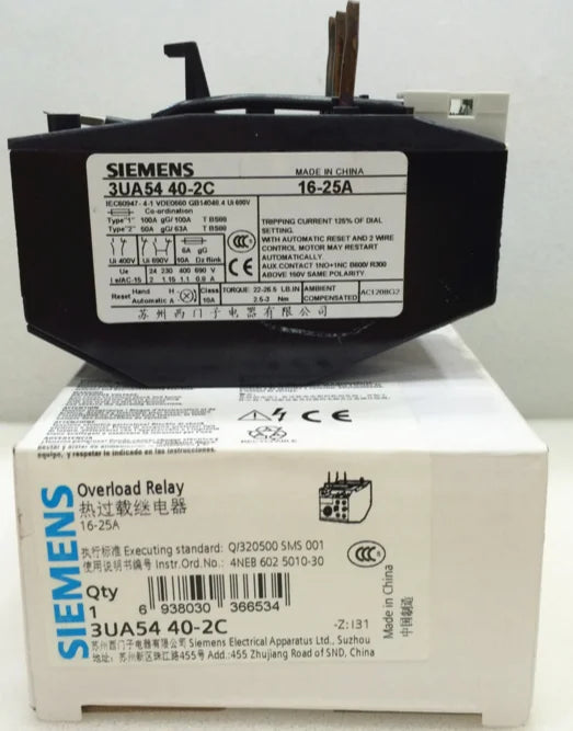 3UA5440-2C 3UA54 40-2C 1PC NEW SIEMENS Thermal Overload Relay 16-25A free ship