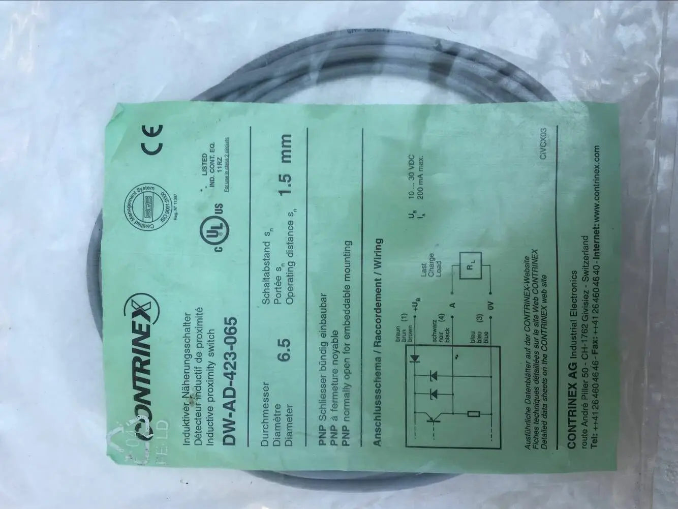 Mew  CONTRINEX  DW-AD-423-065  sensor  free shipping