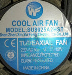 1pc new fan SU8025A2HST 230VAC 17/15W COOL AIR FAN 80*80*25 freeship