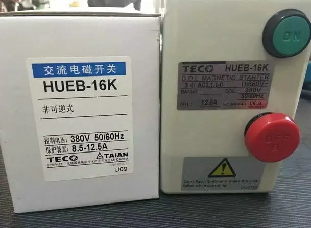 HUEB-16K HUEB16K 8.5-12.5A New TECO Control Motor Magnetic Starter free shipping