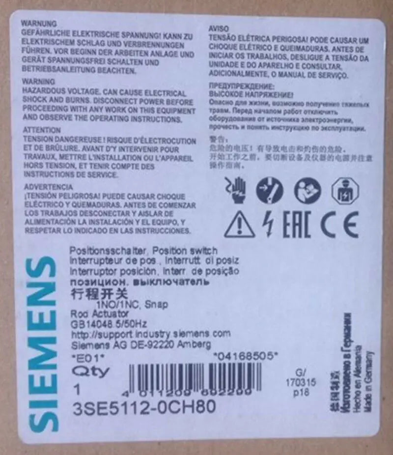 1PC  NEW   SIEMENS   3SE5112-0CH80    free shipping