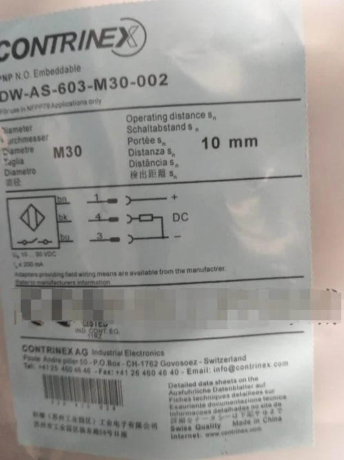 DW-AS-603-M30-002 1pcs New Contrinex sensor free ship