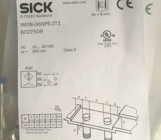 Photoelectric Sensor SICK NEW IN BOX IM08-06NPS-ZT1 IM0806NPSZT1