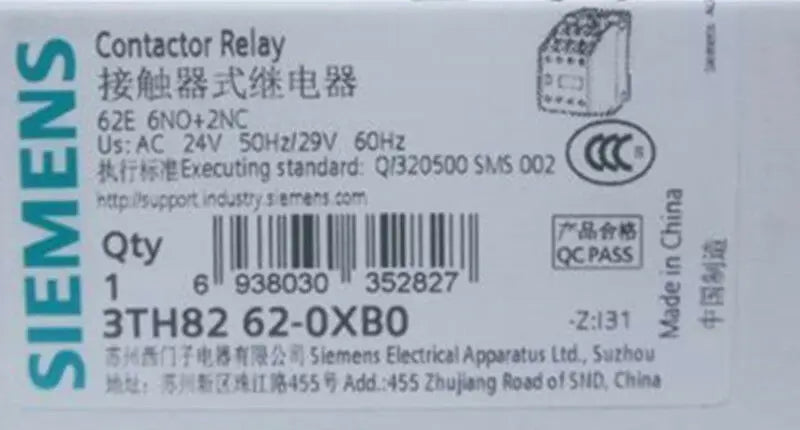 1PC  NEW   SIEMENS   3TH8262-0XB0  24V   free shipping