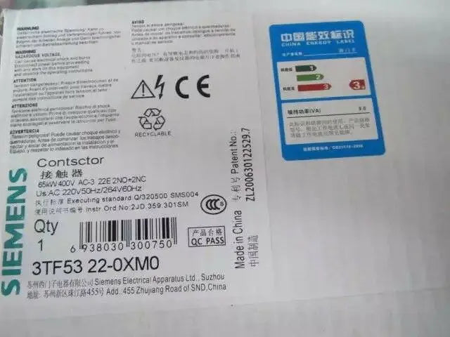 New Siemens 3TF5322-0XM0 AC220V Ac contactor free shipping