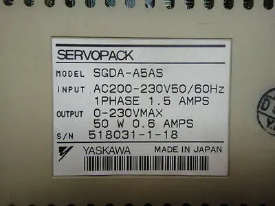 1PC Used Yaskawa SGDA-A5AS Tested free shipping