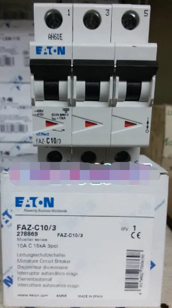 1PC NEW EATON MOELLER FAZ-C10/3 10A 3P free shipping